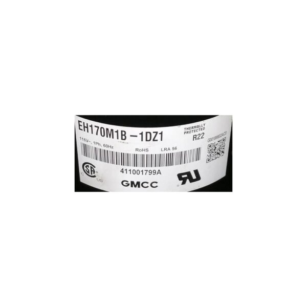 GMCC Compressor rotary fixed speed 12.000Btu R22 115V/1Ph/60Hz EH170M1B-1DZ1 201400603064 11103010000480 - Image 3